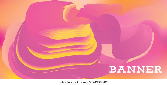 Modern colorful vector banner with gradient background. Colorful abstract geometric background. Template for banner, web page development, poster, flyer, magazine page, EPS10. Horizontal banner.