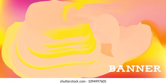 Modern colorful vector banner with gradient background. Colorful abstract geometric background. Template for banner, web page development, poster, flyer, magazine page, EPS10. Horizontal banner.