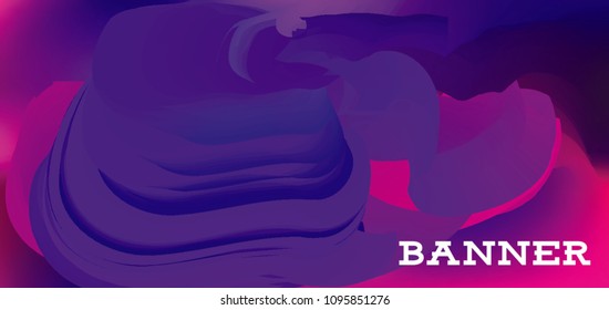 Modern colorful vector banner with gradient background. Colorful abstract geometric background. Template for banner, web page development, poster, flyer, magazine page, EPS10. Horizontal banner.