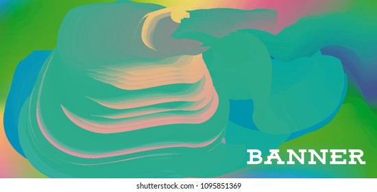 Modern colorful vector banner with gradient background. Colorful abstract geometric background. Template for banner, web page development, poster, flyer, magazine page, EPS10. Horizontal banner.