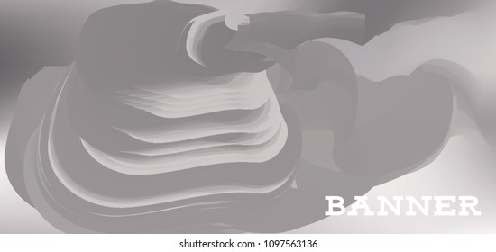 Modern colorful vector banner with gradient background. Colorful abstract geometric background. Template for banner, web page development, poster, flyer, magazine page, EPS10. Horizontal banner.