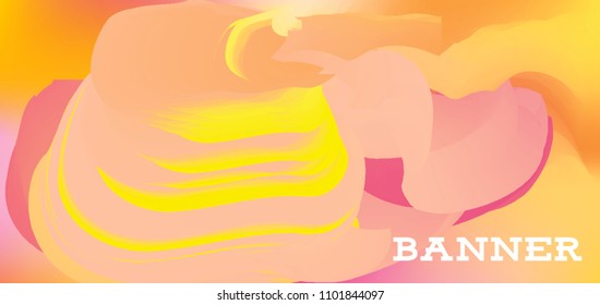 Modern colorful vector banner with gradient background. Colorful abstract geometric background. Template for banner, web page development, poster, flyer, magazine page, EPS10. Horizontal banner.