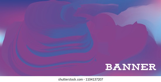Modern colorful vector banner with gradient background. Colorful abstract geometric background. Template for banner, web page development, poster, flyer, magazine page, EPS10. Horizontal banner.