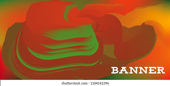 Modern colorful vector banner with gradient background. Colorful abstract geometric background. Template for banner, web page development, poster, flyer, magazine page, EPS10. Horizontal banner.