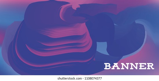 Modern colorful vector banner with gradient background. Colorful abstract geometric background. Template for banner, web page development, poster, flyer, magazine page, EPS10. Horizontal banner.