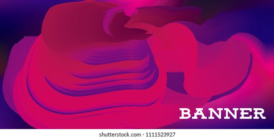 Modern colorful vector banner with gradient background. Colorful abstract geometric background. Template for banner, web page development, poster, flyer, magazine page, EPS10. Horizontal banner.