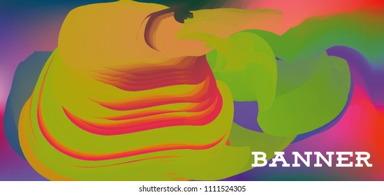 Modern colorful vector banner with gradient background. Colorful abstract geometric background. Template for banner, web page development, poster, flyer, magazine page, EPS10. Horizontal banner.