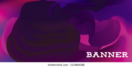 Modern colorful vector banner with gradient background. Colorful abstract geometric background. Template for banner, web page development, poster, flyer, magazine page, EPS10. Horizontal banner.