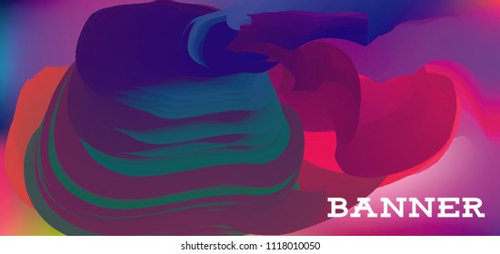 Modern colorful vector banner with gradient background. Colorful abstract geometric background. Template for banner, web page development, poster, flyer, magazine page, EPS10. Horizontal banner.