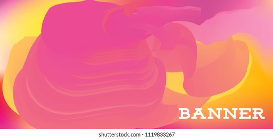Modern colorful vector banner with gradient background. Colorful abstract geometric background. Template for banner, web page development, poster, flyer, magazine page, EPS10. Horizontal banner.