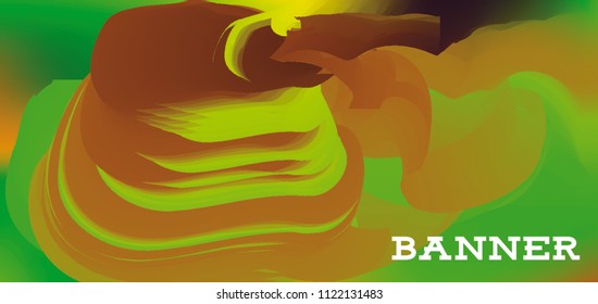 Modern colorful vector banner with gradient background. Colorful abstract geometric background. Template for banner, web page development, poster, flyer, magazine page, EPS10. Horizontal banner.