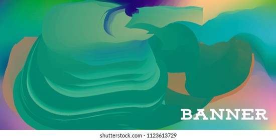 Modern colorful vector banner with gradient background. Colorful abstract geometric background. Template for banner, web page development, poster, flyer, magazine page, EPS10. Horizontal banner.