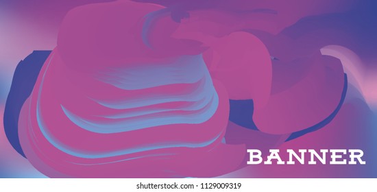 Modern colorful vector banner with gradient background. Colorful abstract geometric background. Template for banner, web page development, poster, flyer, magazine page, EPS10. Horizontal banner.