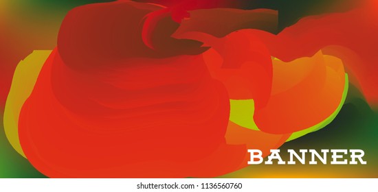 Modern colorful vector banner with gradient background. Colorful abstract geometric background. Template for banner, web page development, poster, flyer, magazine page, EPS10. Horizontal banner.