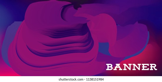 Modern colorful vector banner with gradient background. Colorful abstract geometric background. Template for banner, web page development, poster, flyer, magazine page, EPS10. Horizontal banner.