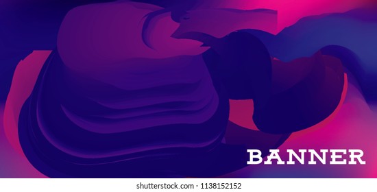 Modern colorful vector banner with gradient background. Colorful abstract geometric background. Template for banner, web page development, poster, flyer, magazine page, EPS10. Horizontal banner.