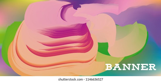 Modern colorful vector banner with gradient background. Colorful abstract geometric background. Template for banner, web page development, poster, flyer, magazine page, EPS10. Horizontal banner.