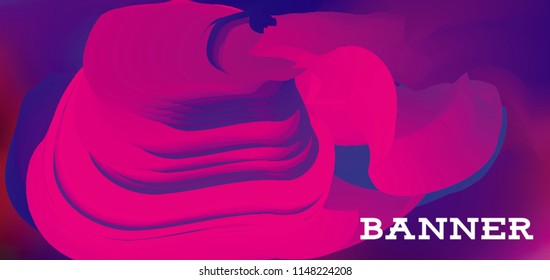 Modern colorful vector banner with gradient background. Colorful abstract geometric background. Template for banner, web page development, poster, flyer, magazine page, EPS10. Horizontal banner.