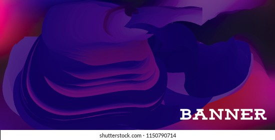 Modern colorful vector banner with gradient background. Colorful abstract geometric background. Template for banner, web page development, poster, flyer, magazine page, EPS10. Horizontal banner.