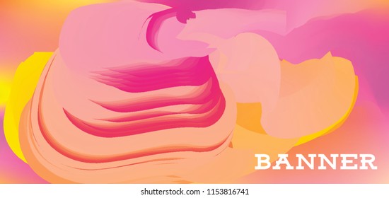 Modern colorful vector banner with gradient background. Colorful abstract geometric background. Template for banner, web page development, poster, flyer, magazine page, EPS10. Horizontal banner.
