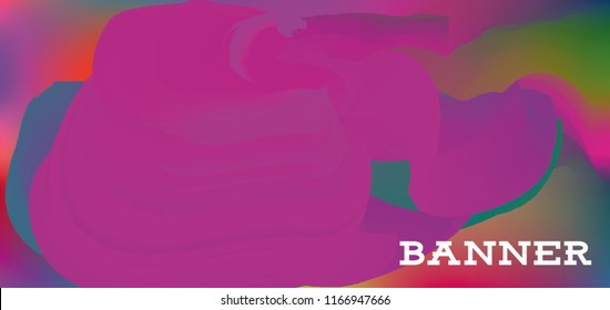 Modern colorful vector banner with gradient background. Colorful abstract geometric background. Template for banner, web page development, poster, flyer, magazine page, EPS10. Horizontal banner.