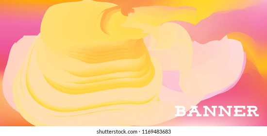 Modern colorful vector banner with gradient background. Colorful abstract geometric background. Template for banner, web page development, poster, flyer, magazine page, EPS10. Horizontal banner.