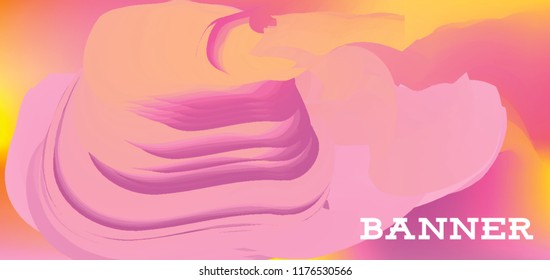 Modern colorful vector banner with gradient background. Colorful abstract geometric background. Template for banner, web page development, poster, flyer, magazine page, EPS10. Horizontal banner.