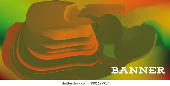 Modern colorful vector banner with gradient background. Colorful abstract geometric background. Template for banner, web page development, poster, flyer, magazine page, EPS10. Horizontal banner.