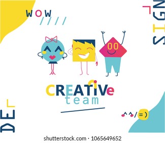 Modern colorful vector illustration concept of CREATIVE TEAM.