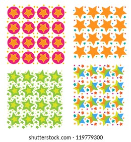Modern, colorful vector star texture collection