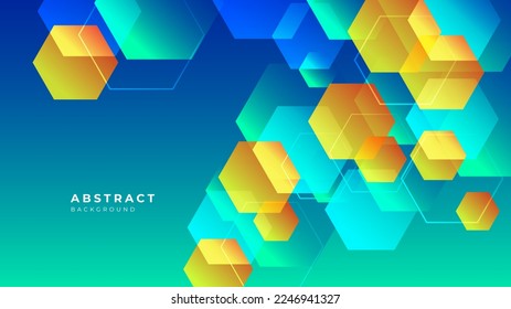 Modern colorful vibrant vivid abstract presentation background with hexagon circle stripes lines