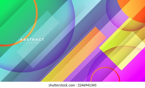 Modern colorful vibrant vivid abstract presentation background with hexagon circle stripes lines