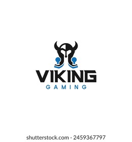 Modern colorful VIKING GAMING playing logo design