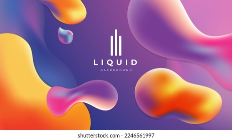 Modern colorful vivid vibrant gradient liquid fluid abstract background