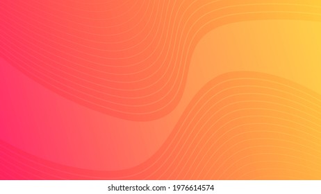 Modern colorful wave curve gradient background. Orange minimal abstract presentation backdrop. Vector illustration
