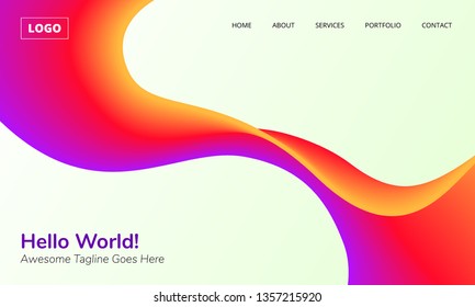 Modern Colorful Wave Flow Background Vector