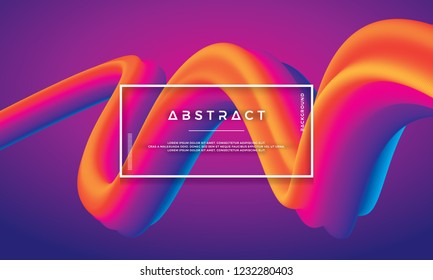 Modern colorful wave, flow liquid shape in purple background.