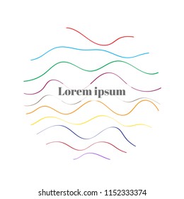Modern Colorful Wave Lines Pattern Circle Frame Abstract Banner Background. Vector
