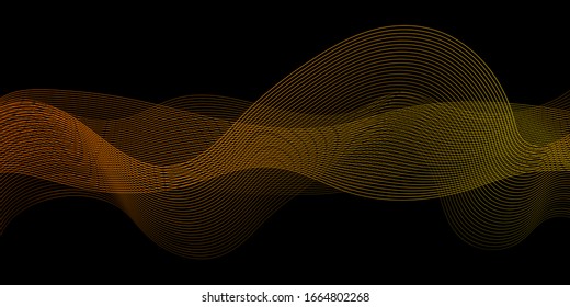 Modern colorful wave stripes on black background Abstract Vector Illustration