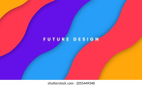 Modern colorful wavy background with overlapping layer. Vector EPS10