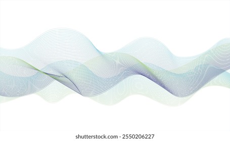 Moderno colorido linhas onduladas padrão elemento de design. Onda sobre fundo branco. Elemento de design.