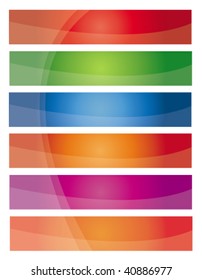 Modern colorful web2 banner set with waves