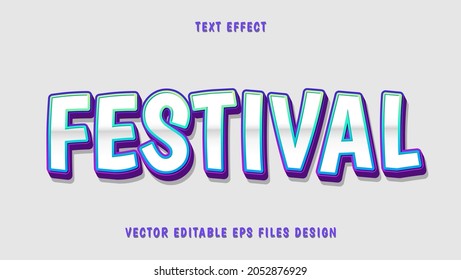 Modern Colorful Word Festival Editable Text Effect Design Template. Effect Saved In Graphic Style