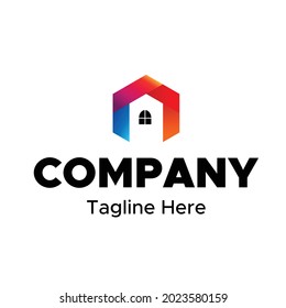 modern colorfull house logo vector design