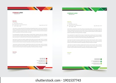 Modern colorfull letterhead Design Template Print Ready A4 Sie 