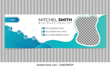 Modern colorfull and minimal email signature for corporate and business person
