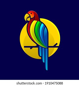 modern colorfull parrot macaw vector graphic for logo design 