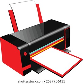 Modern Coloring Printer Red And Black Illustration