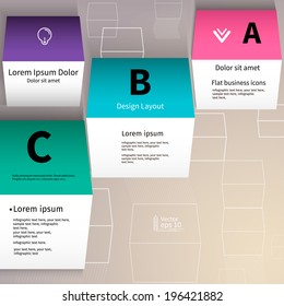 Modern colors layout design, flat background, vector illustration