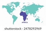 Modern colour Africa map, 4k illustration vector eps10, Map of Asia, Africa, south America, North America, Europe, Australia, satellite, gov, tourism. fully editable, transparent bg, global.